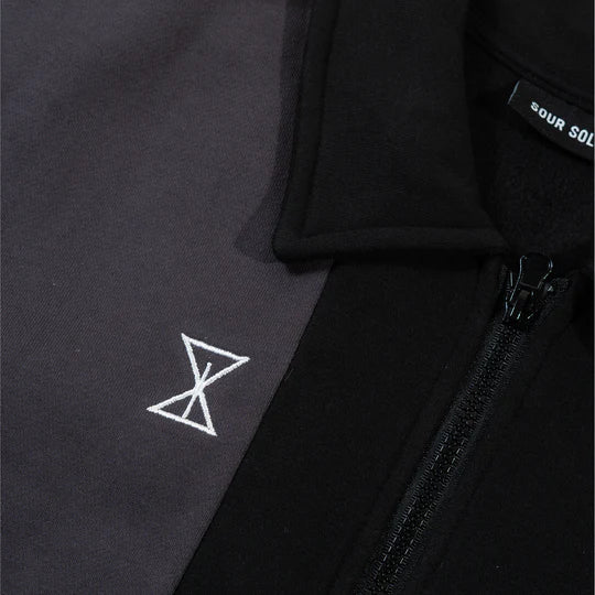 Sour Soloution Collar Quarter Zip - Black / Grey