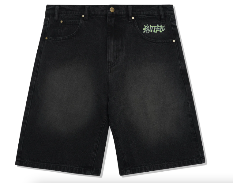 Butter Goods Ink Denim Shorts - Worn Black