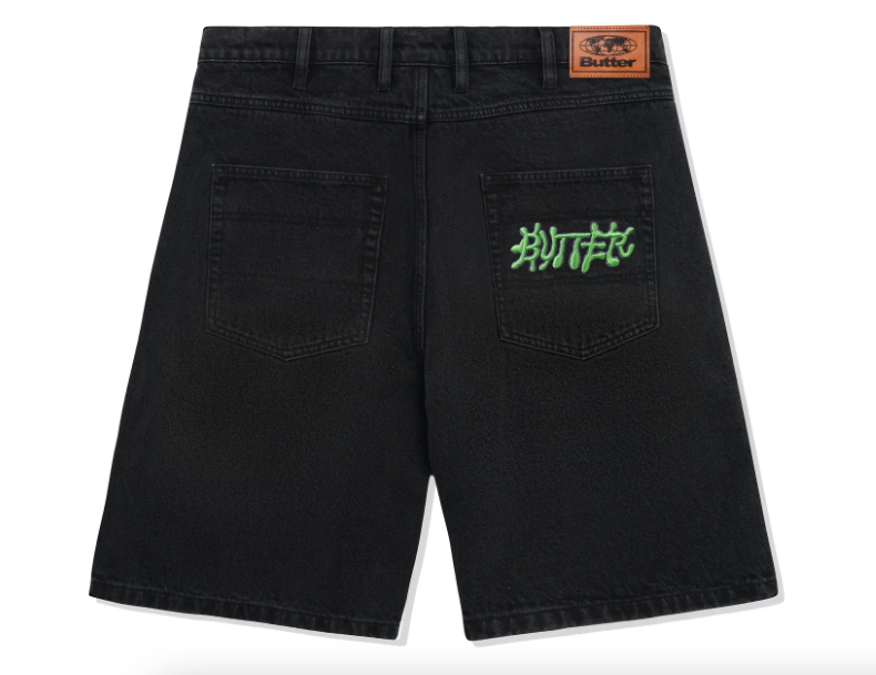 Butter Goods Ink Denim Shorts - Worn Black