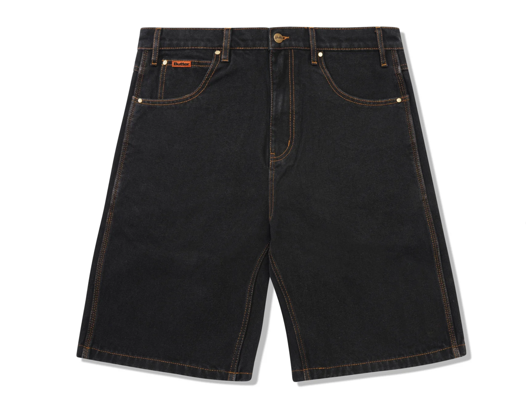 Butter Goods Baggy Denim Shorts - Washed Black