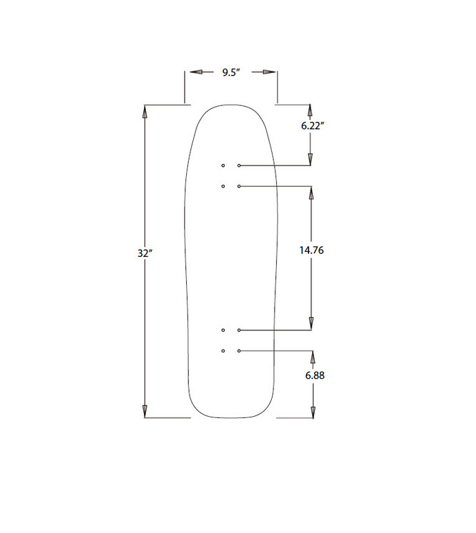 Blank Cruiser Shape Skateboard Deck
