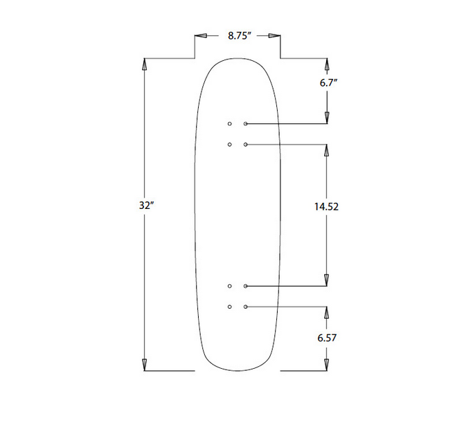 Blank Cruiser Shape Skateboard Deck