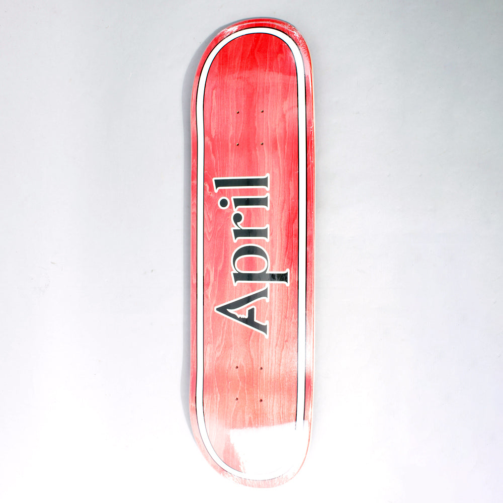 April Skateboards Team OG Logo Red Skateboard Deck