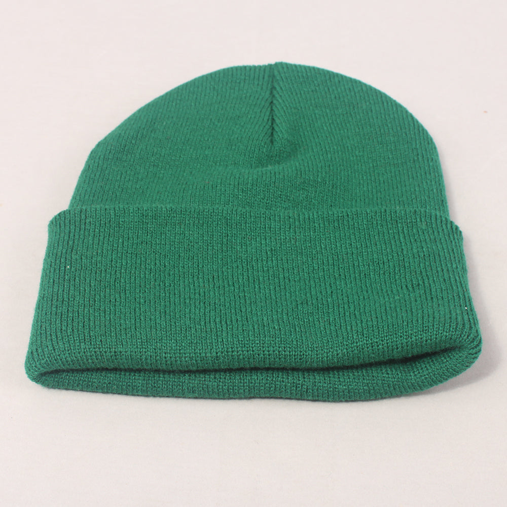 Blank No Logo Fold Beanie - Green