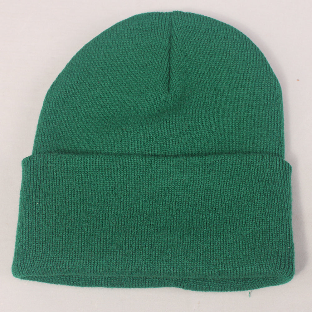 Blank No Logo Fold Beanie - Green