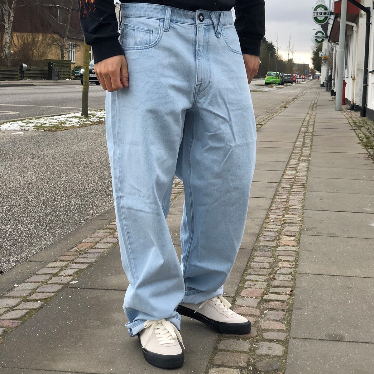 Volcom Billow Denim 18" Baggy Pants YOUTH - Light Blue