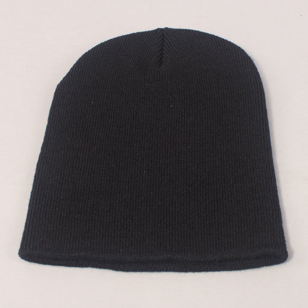 Blank No Logo Skully Beanie - Black