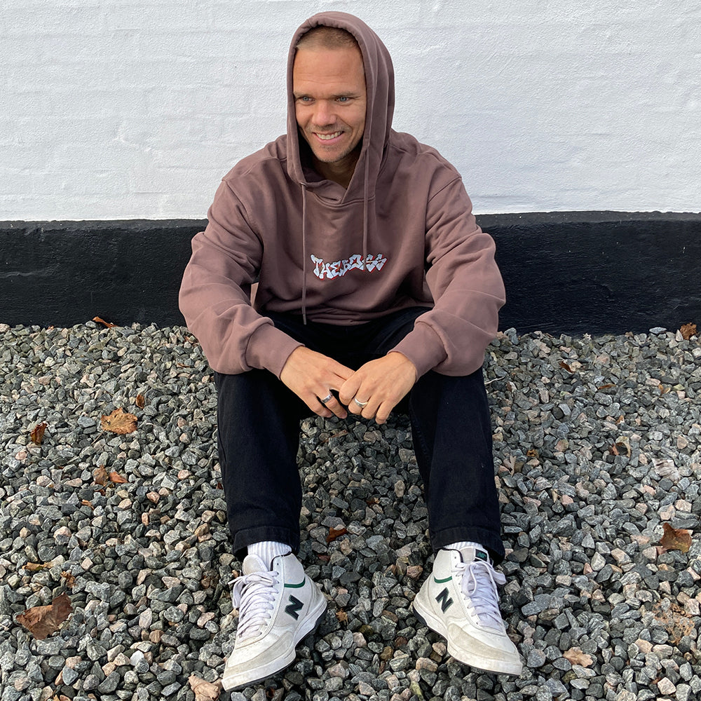 The Boss Letters Hoodie Sweatshirt - Brown