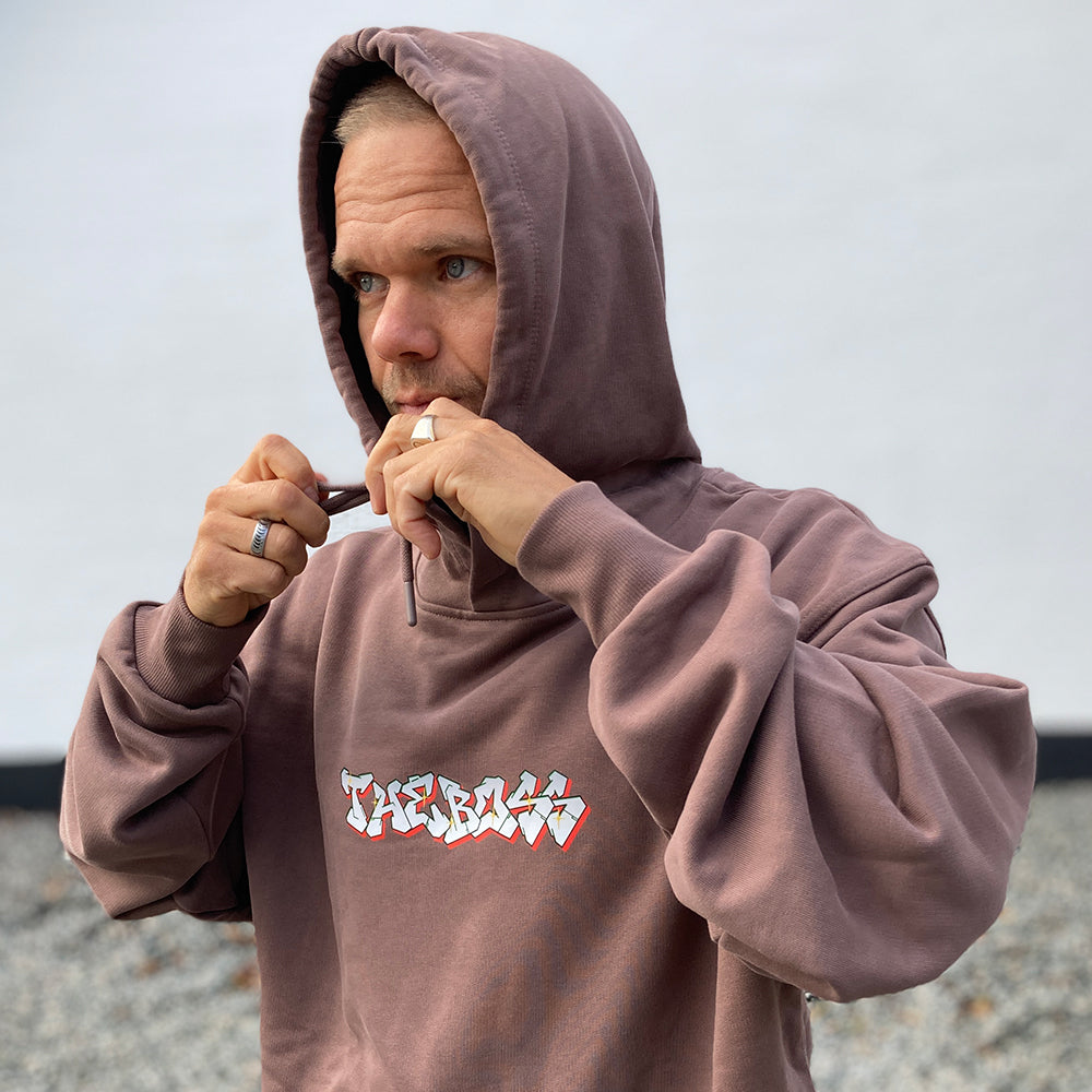 The Boss Letters Hoodie Sweatshirt - Brown