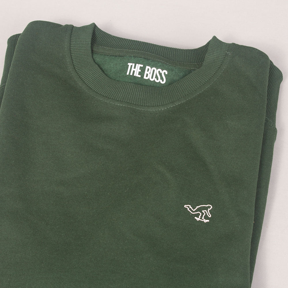 The Boss Push Crewneck Sweater - Bottle Green