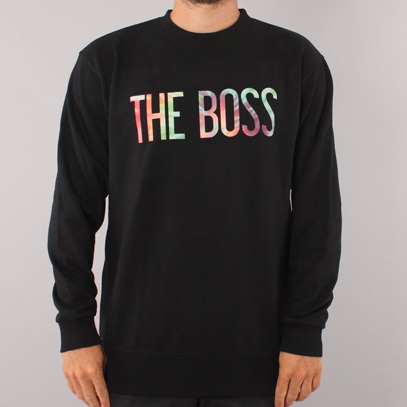 The Boss Tie Dye Logo Crewneck - Black
