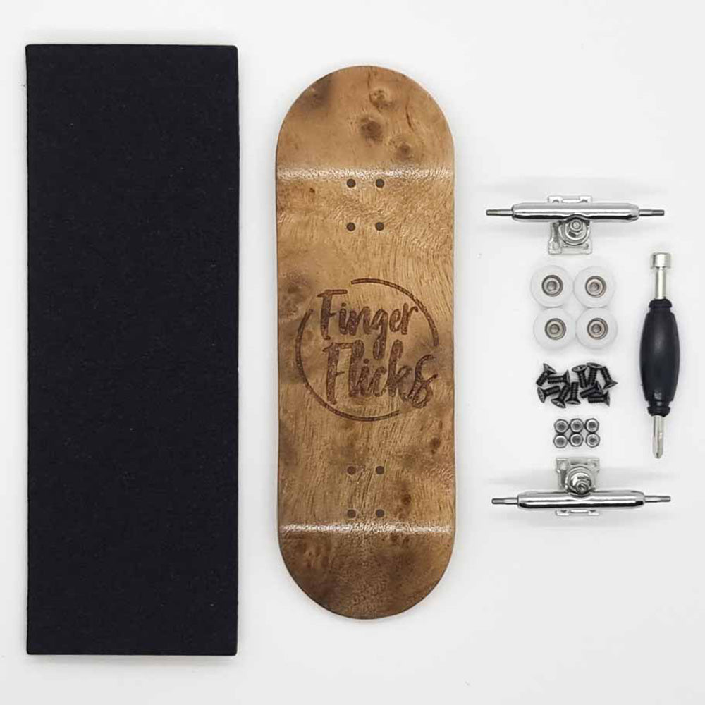 FingerFlicks Complete Fingerboard - Burl Wood