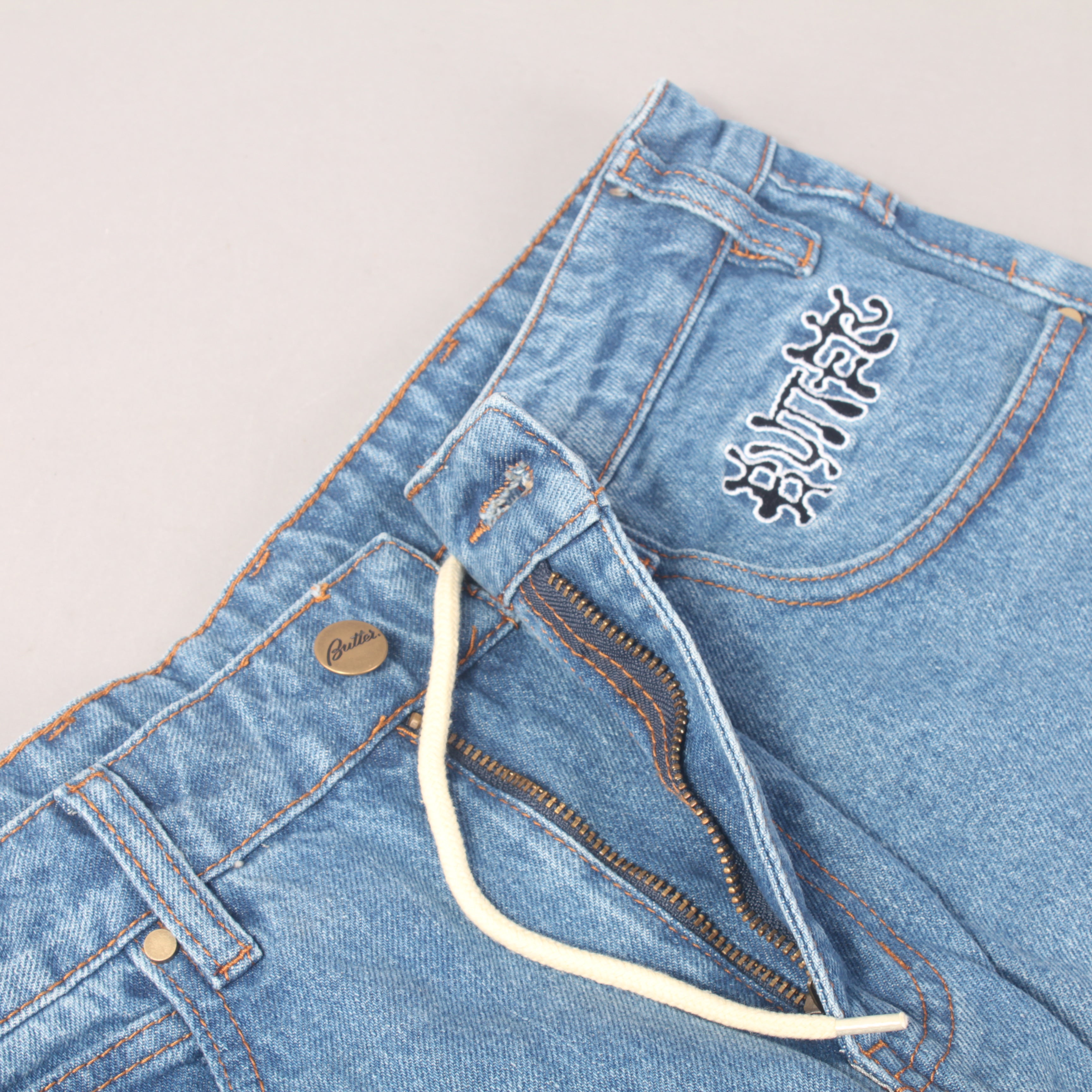 Butter Goods Ink Denim Shorts - Worn Blue