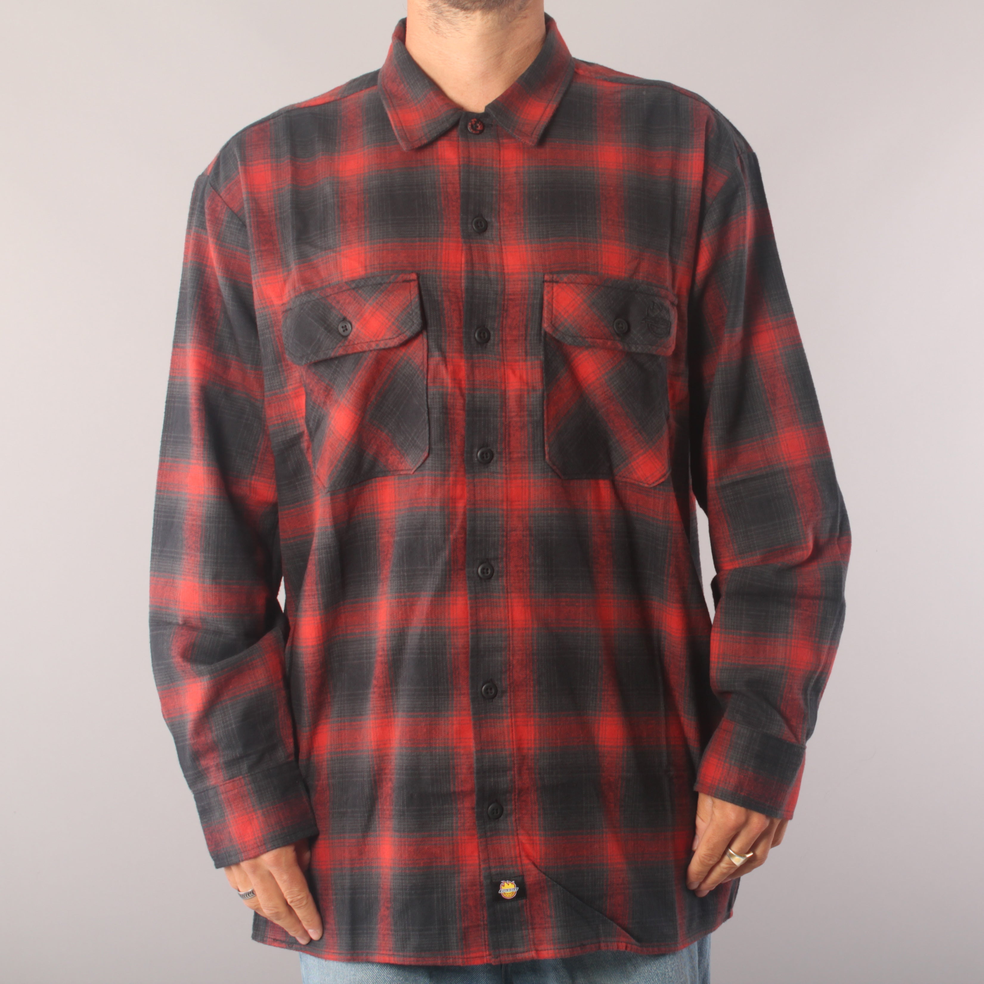 Dickies x Spitfire Flannel Skjorte - Black / Red
