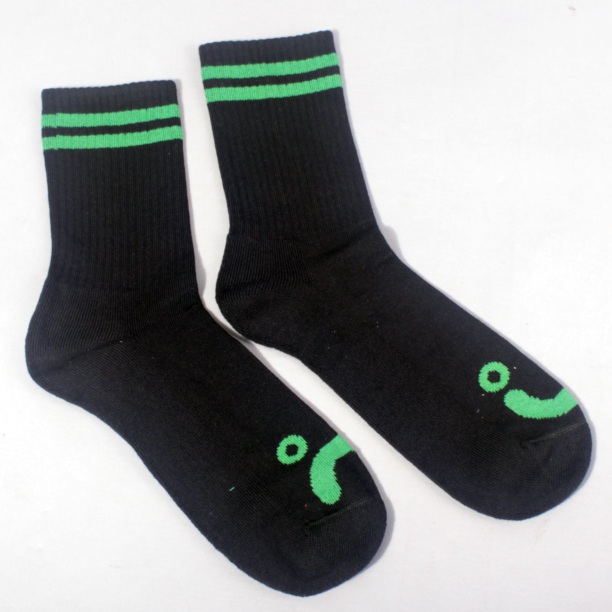 Polar Skate Co Happy Sad Socks - Black / Green