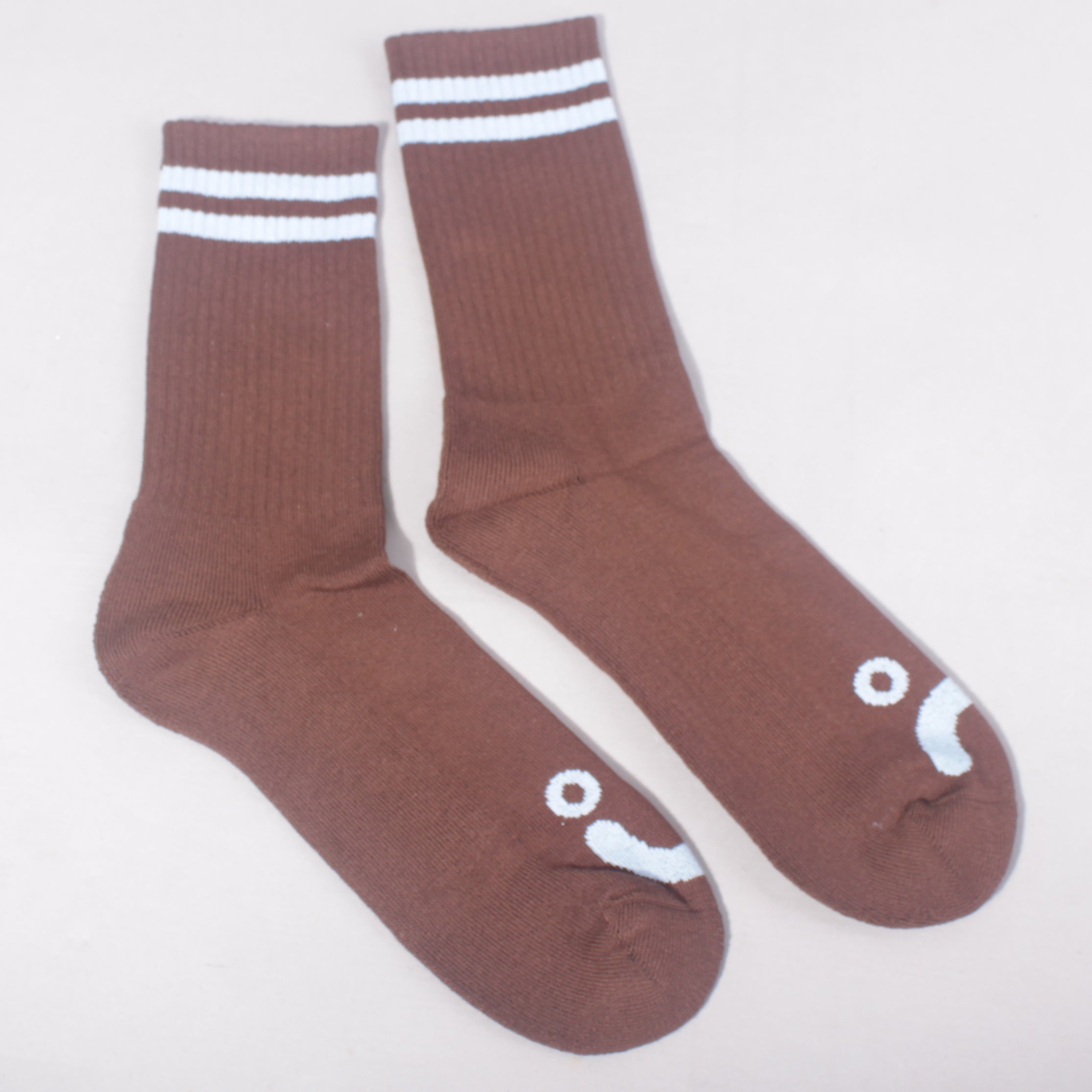 Polar Skate Co Happy Sad Socks - Brown / Blue