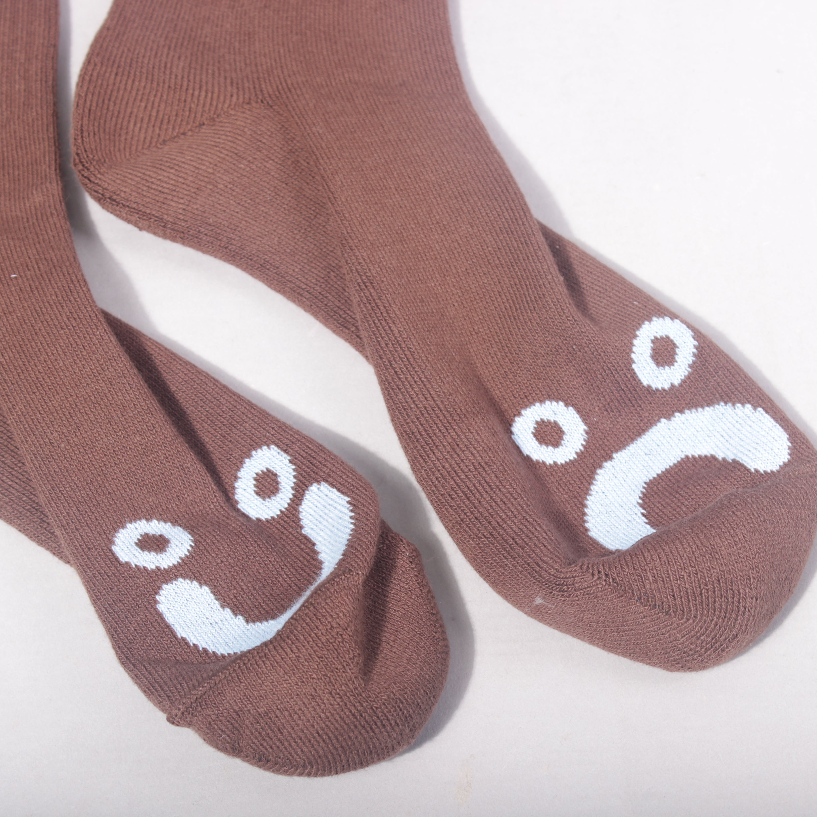 Polar Skate Co Happy Sad Socks - Brown / Blue