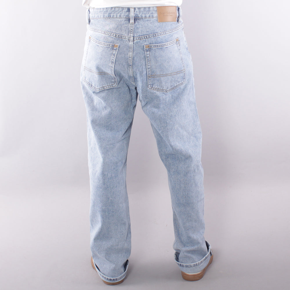 Sour Soloution Relaxed Baggy Jeans - Light Blue