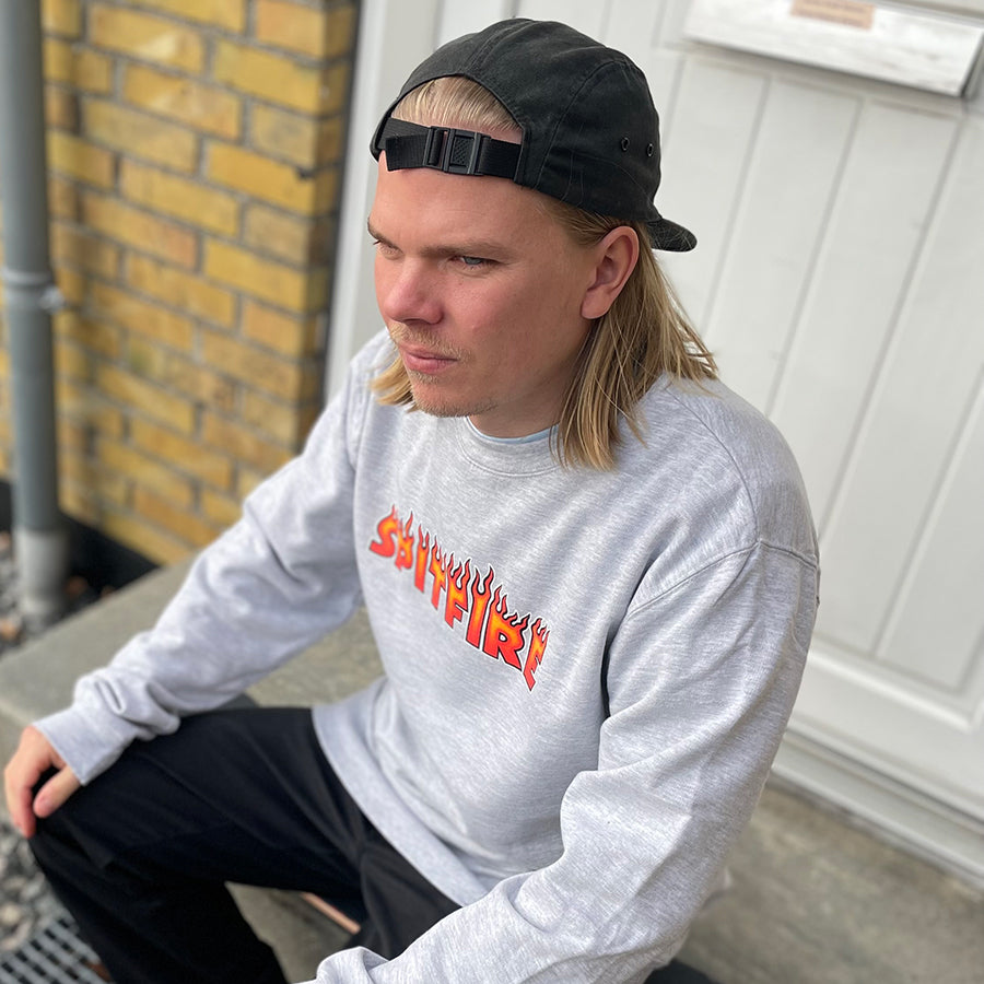 Spitfire Flash Fire Crewneck - Grey Heather