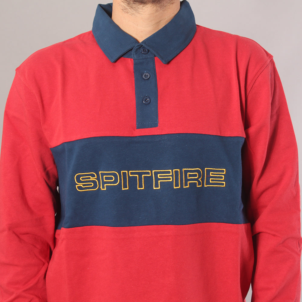 Spitfire Geary Rugby Polo Shirt - Red/Navy