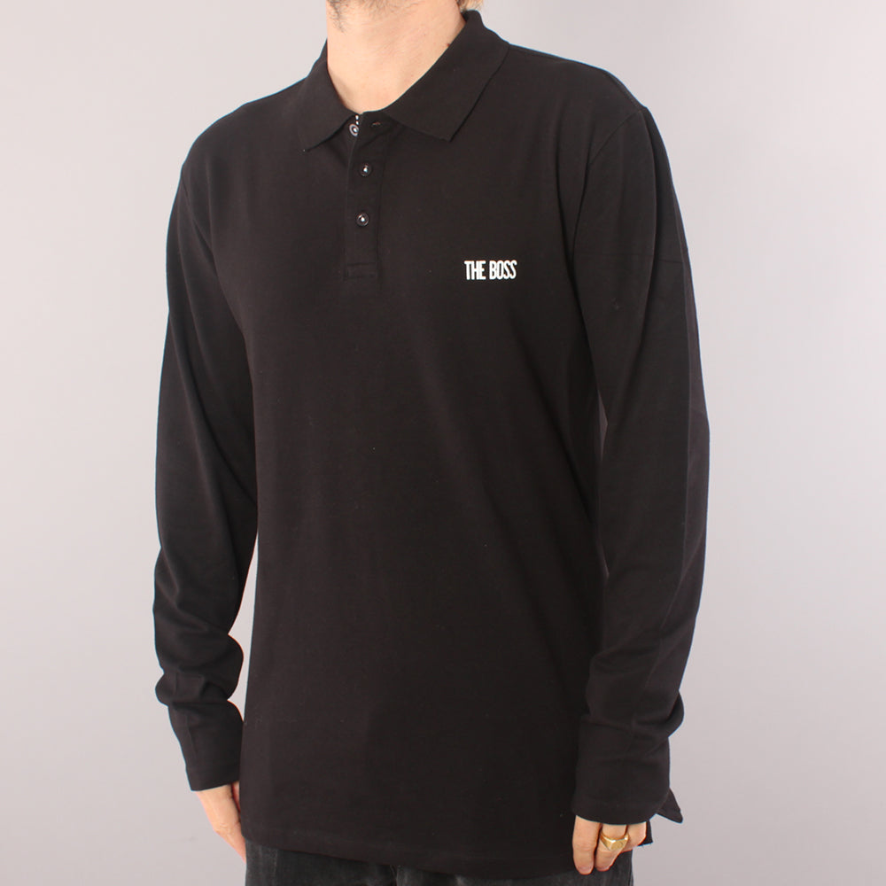 The Boss Mini Logo Polo LS T-shirt - Black