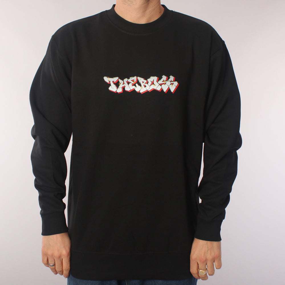 The Boss x Nicklas Beniam Letters Crewneck Sweatshirt - Black