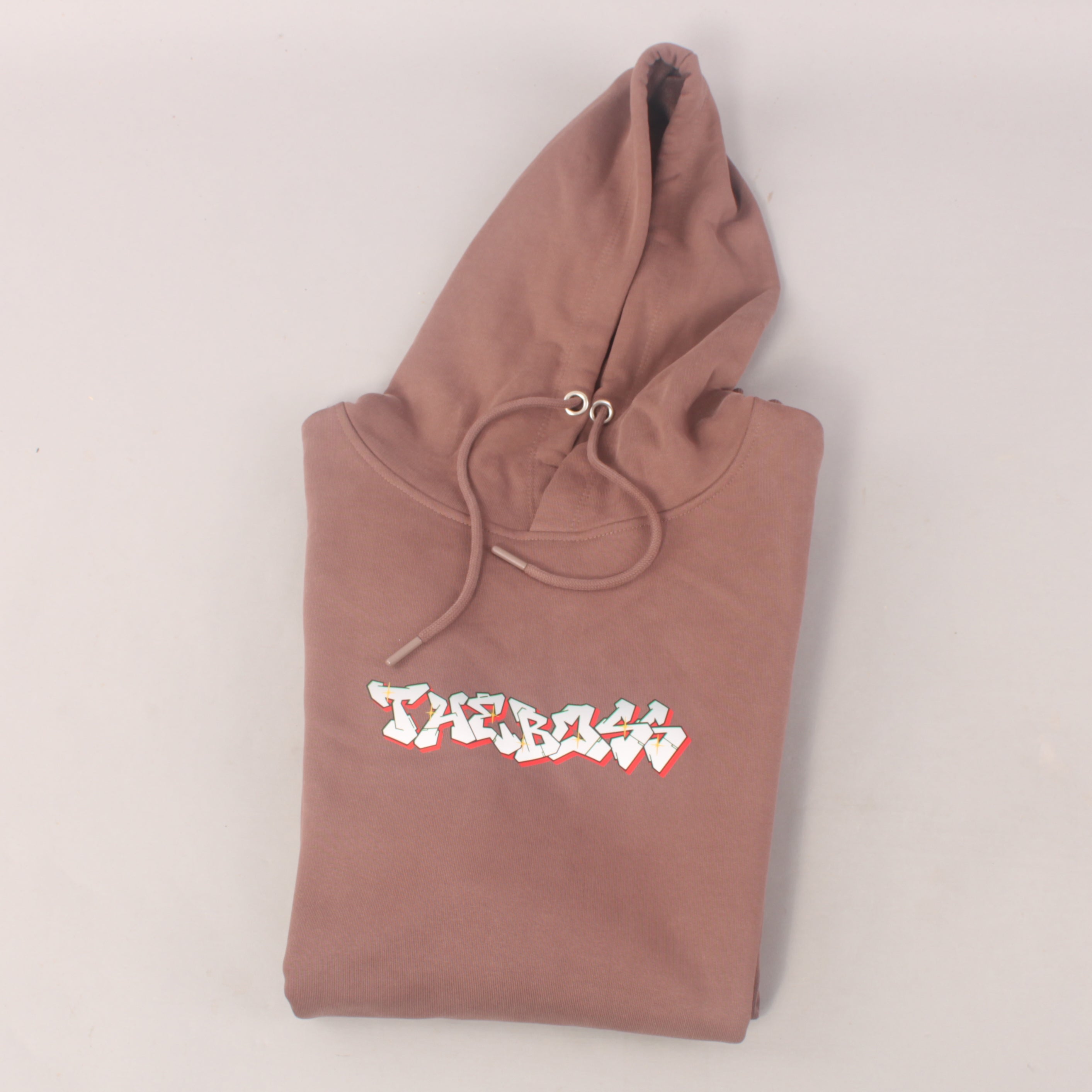 The Boss Letters Hoodie Sweatshirt - Brown