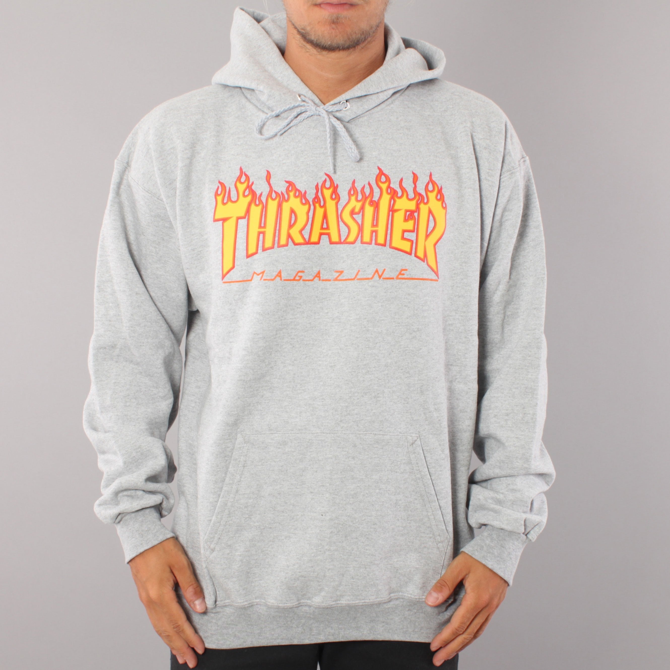 Thrasher Flame Logo Hoodie - Grey