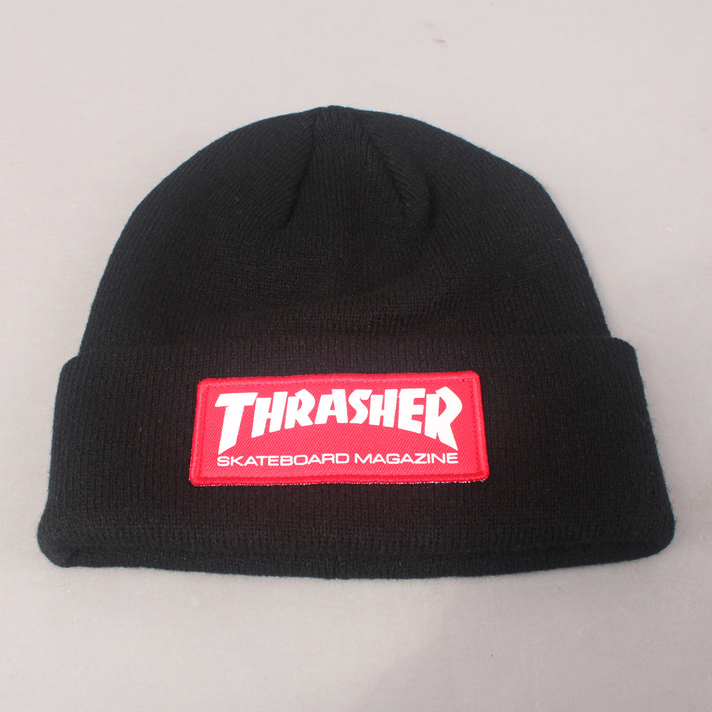 Thrasher Skate Mag Patch Logo Beanie - Black