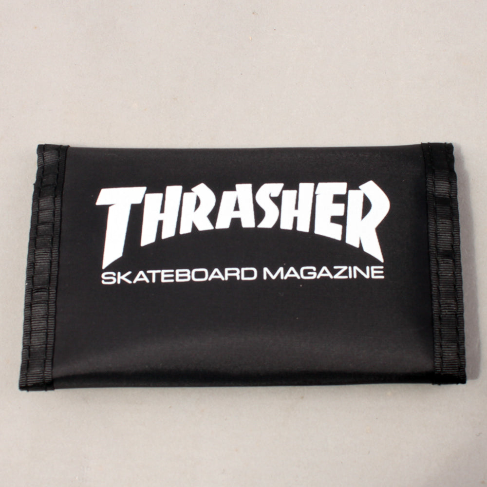Thrasher Skate Mag Logo Velcro Wallet - Black/White