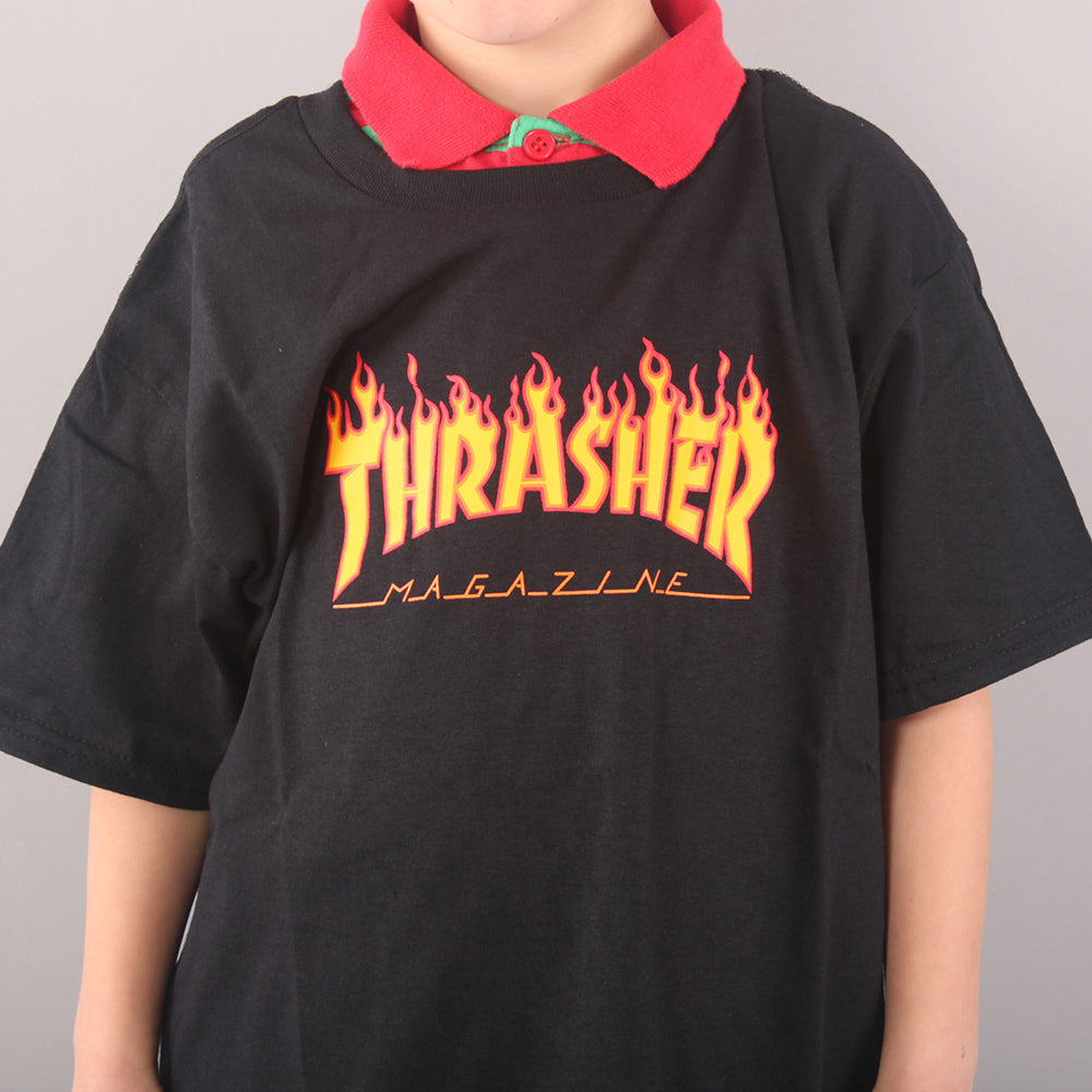 Thrasher Flame YOUTH T-shirt - Black