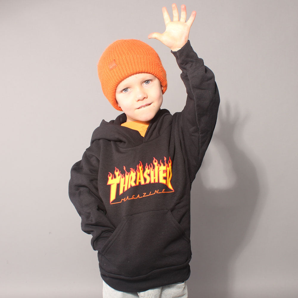 Thrasher Flame YOUTH Hood - Black