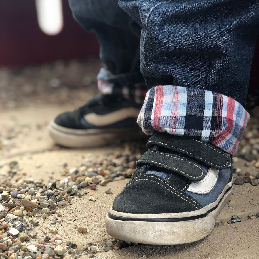 Vans Old Skool Youth Velcro - Navy/White