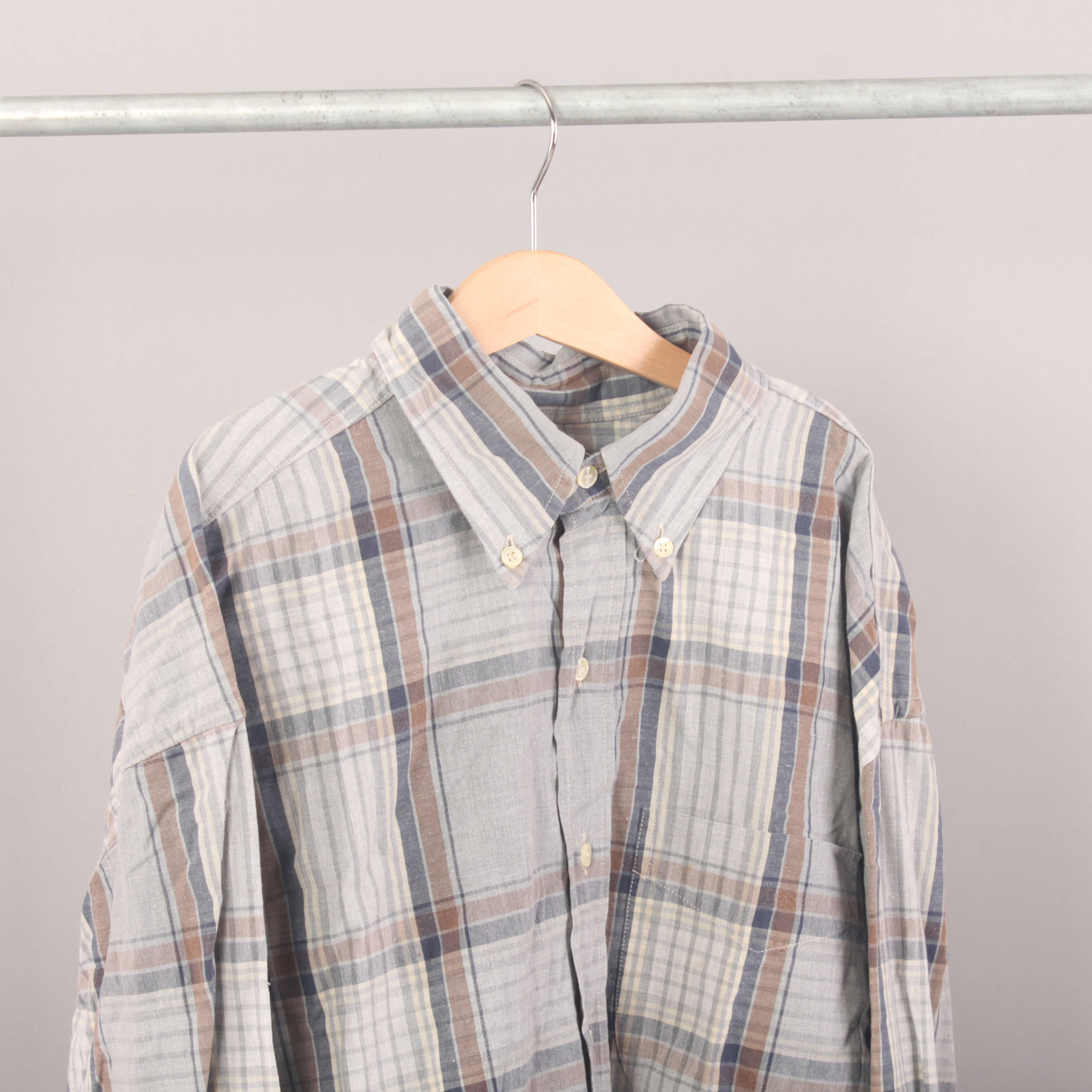 VINTAGE Peter Hadley LS Shirt - Grey/Brown