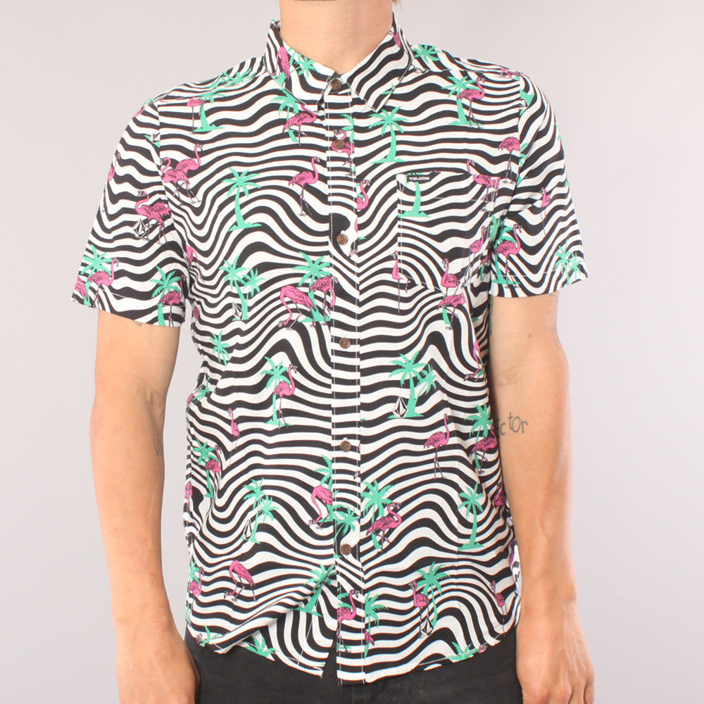 Volcom Flamingo Bros Youth Woven SS Shirt - White