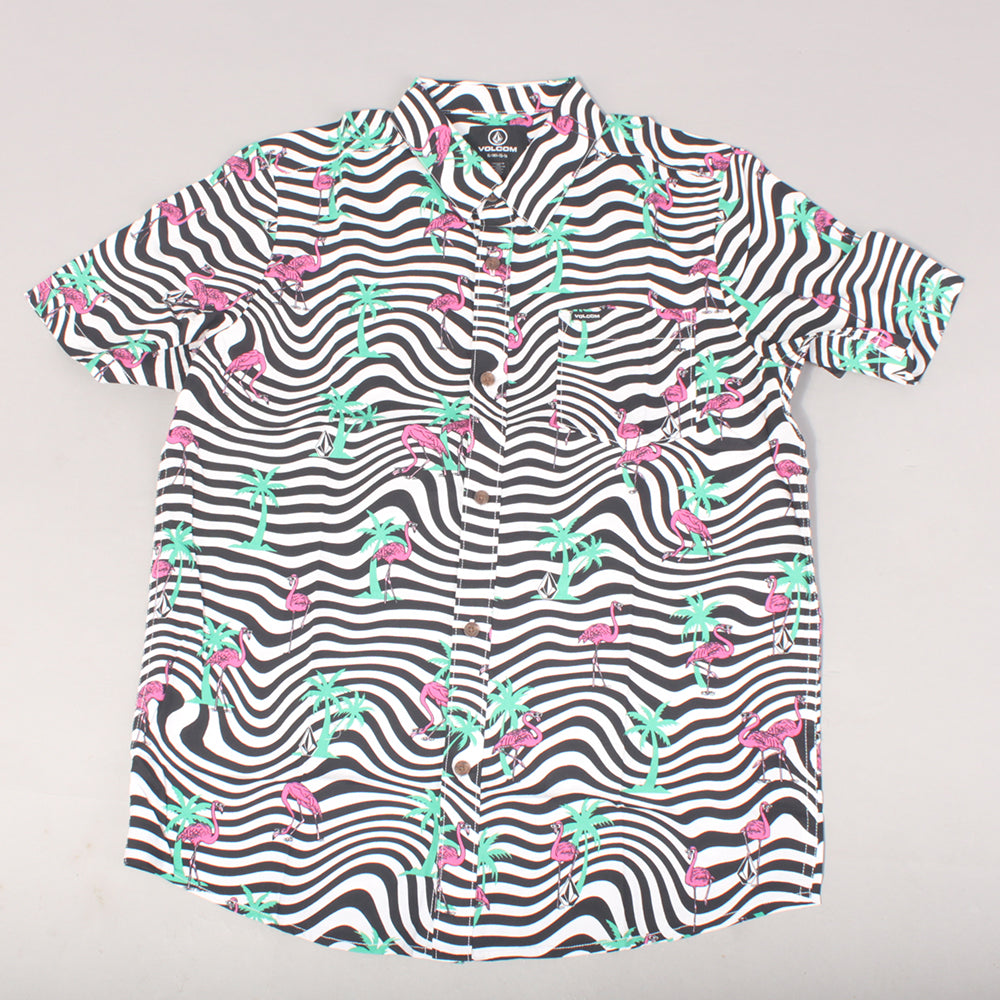 Volcom Flamingo Bros Youth Woven SS Shirt - White