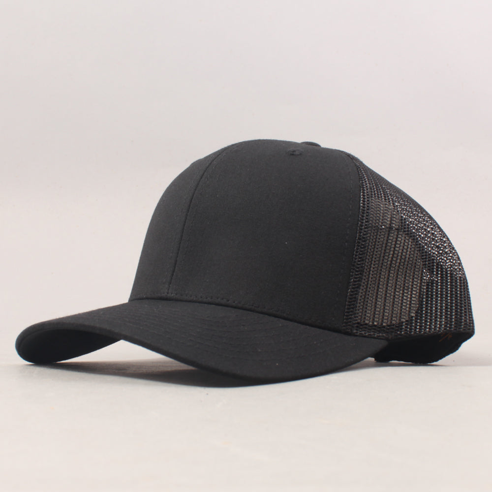 Blank Trucker Cap - Black / Black