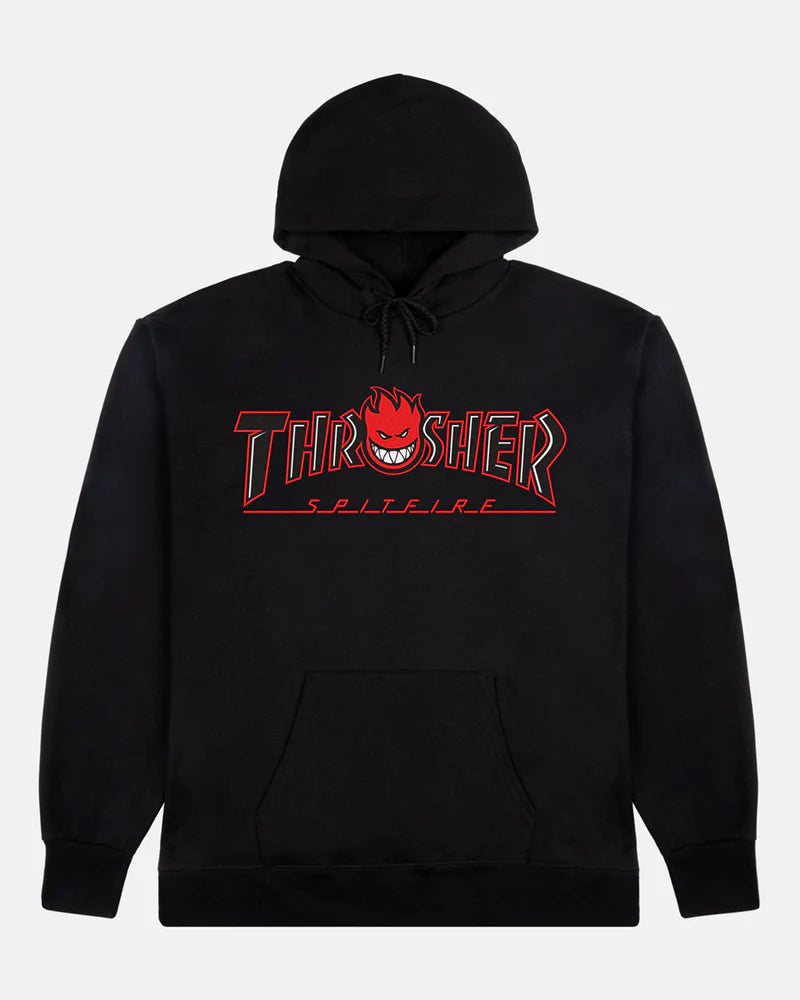 Thrasher x Spitfire Bighead Outline Hoodie - Black