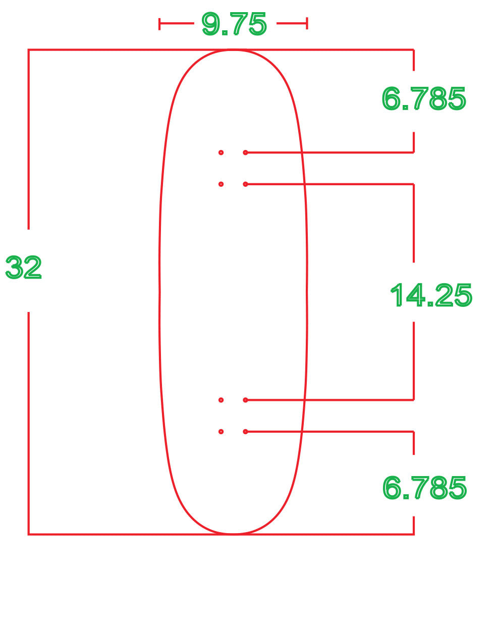 Blank Twin Tail Skateboard Deck - Egg Shape