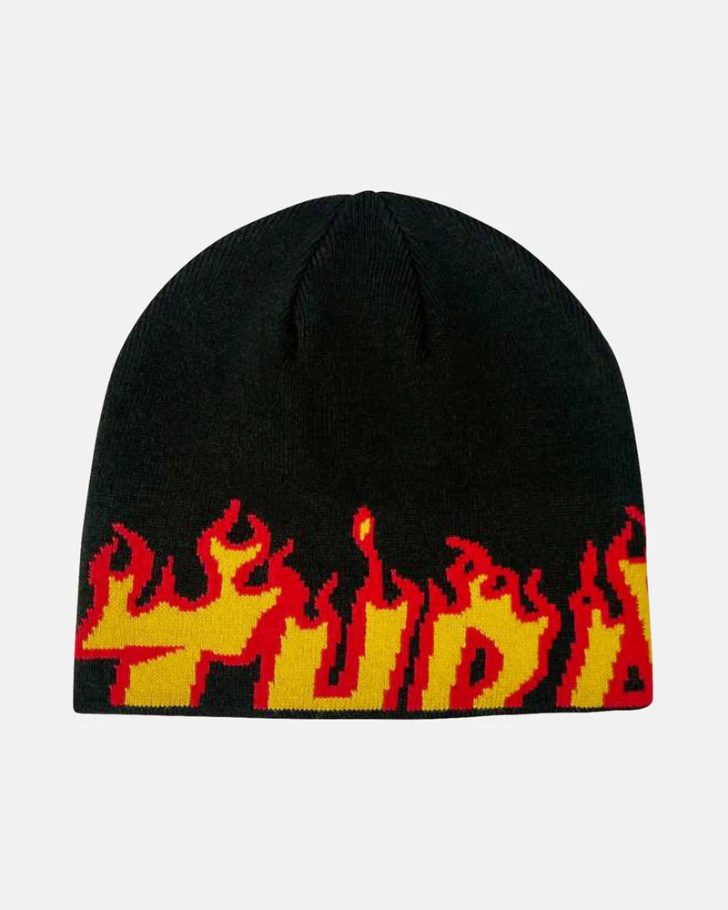 Thrasher Flame Skully Beanie - Black