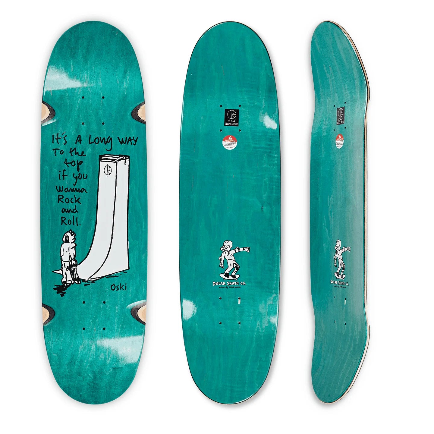 Polar Skate Co Oski Rock N Roll Skateboard Deck (football Shape) - 8,75"