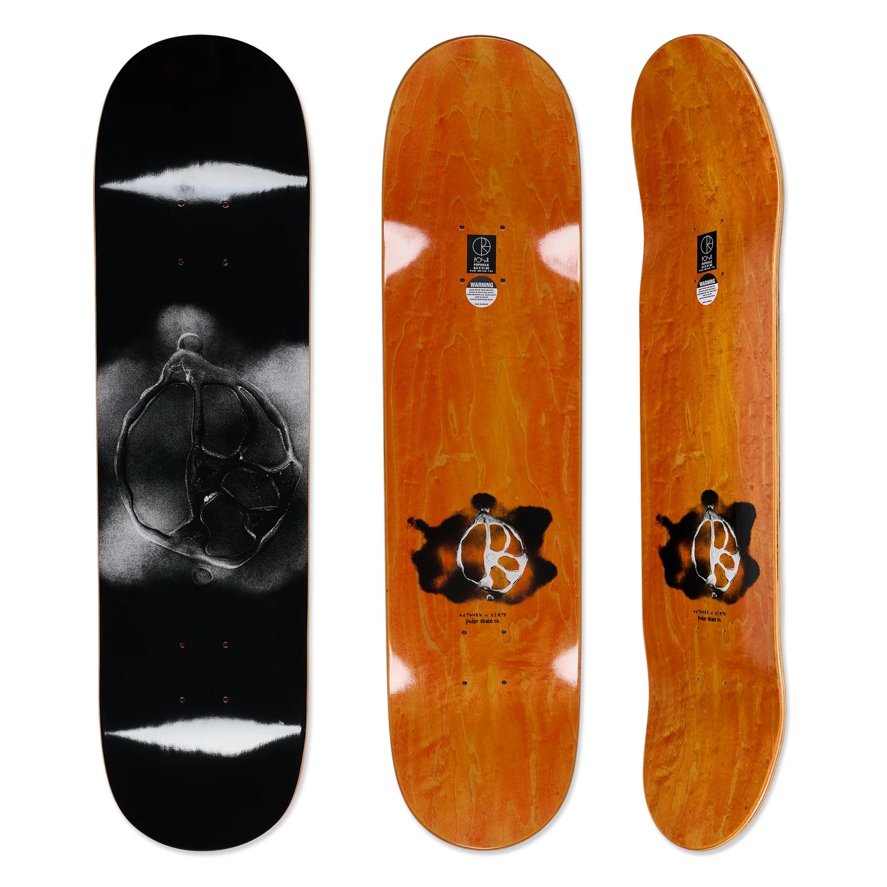 Polar Team Stroke Logo Black Skateboard Deck