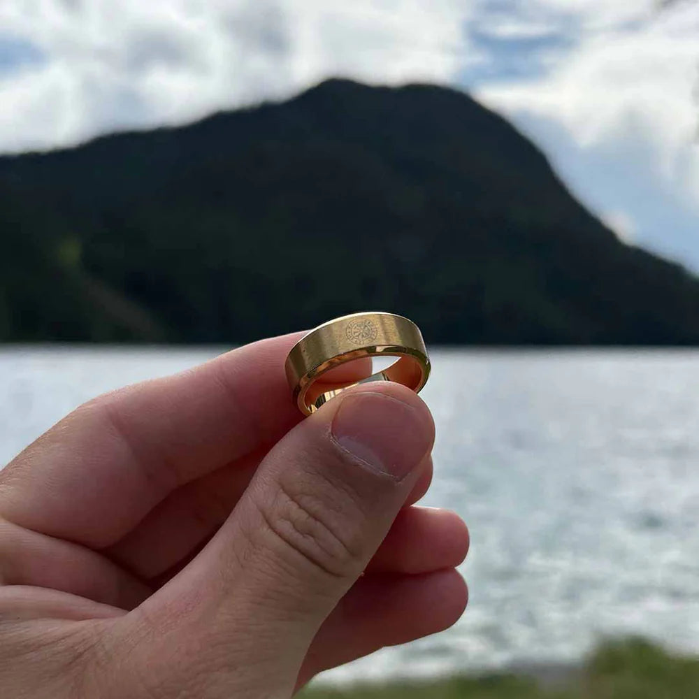 Northern Legacy Siempre Vegvisir Band - Guldtonet ring