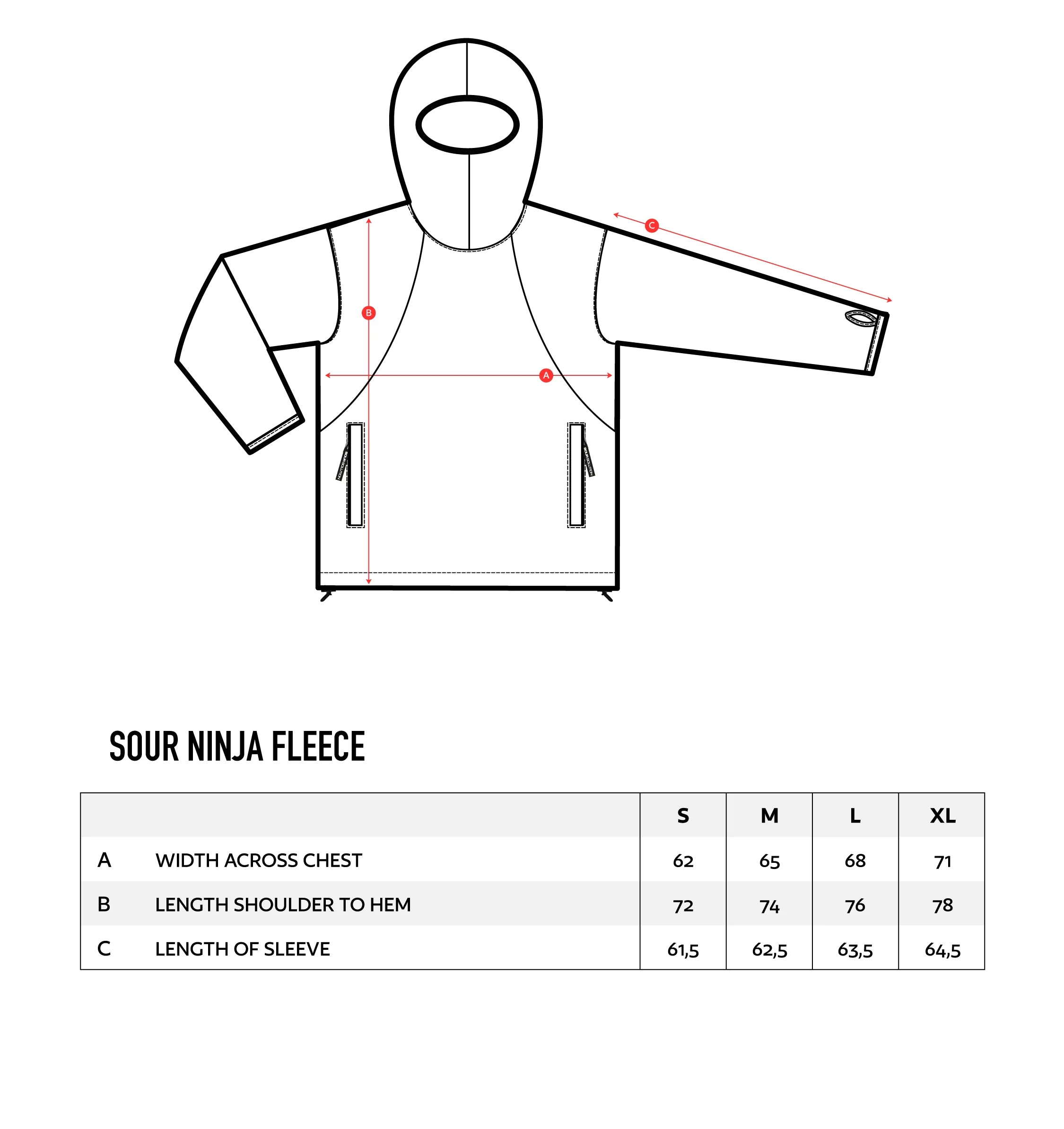 Sour Soloution Ninja Hoodie Micro Fleece - Black