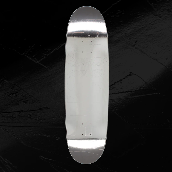 Hockey Onyx Skate Metal Silver Skateboard Deck - Egg Shape