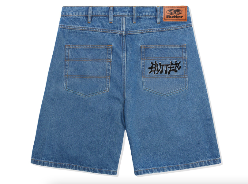 Butter Goods Ink Denim Shorts - Worn Blue