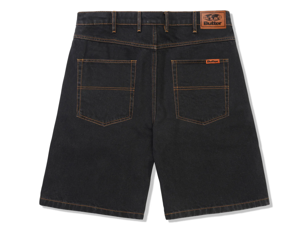 Butter Goods Baggy Denim Shorts - Washed Black