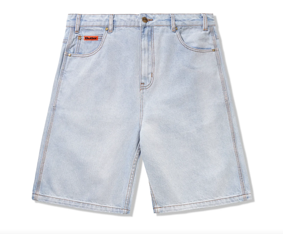 Butter Goods Baggy Denim Shorts - Light Blue