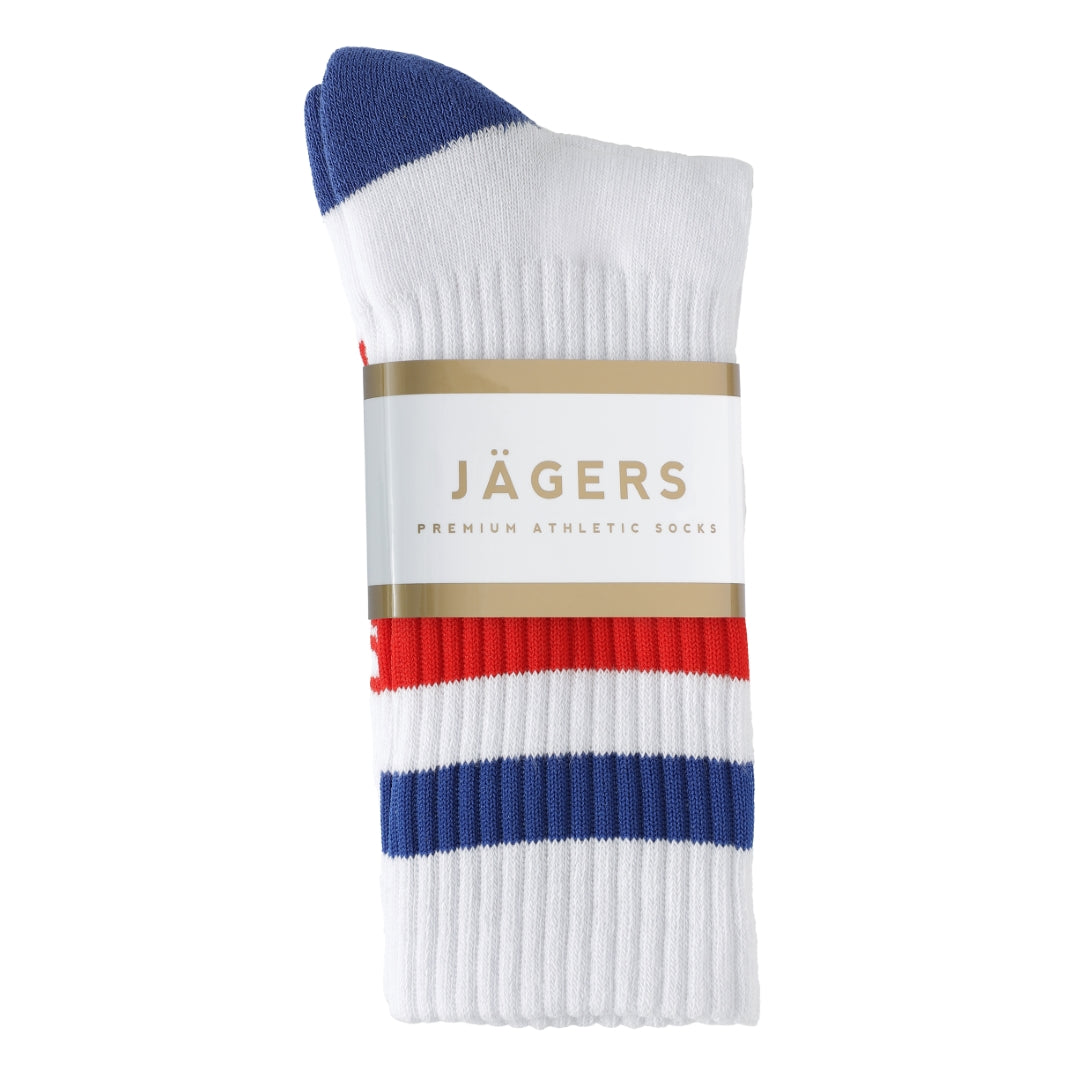 Jägers Stripe Socks - White/Blue/Red
