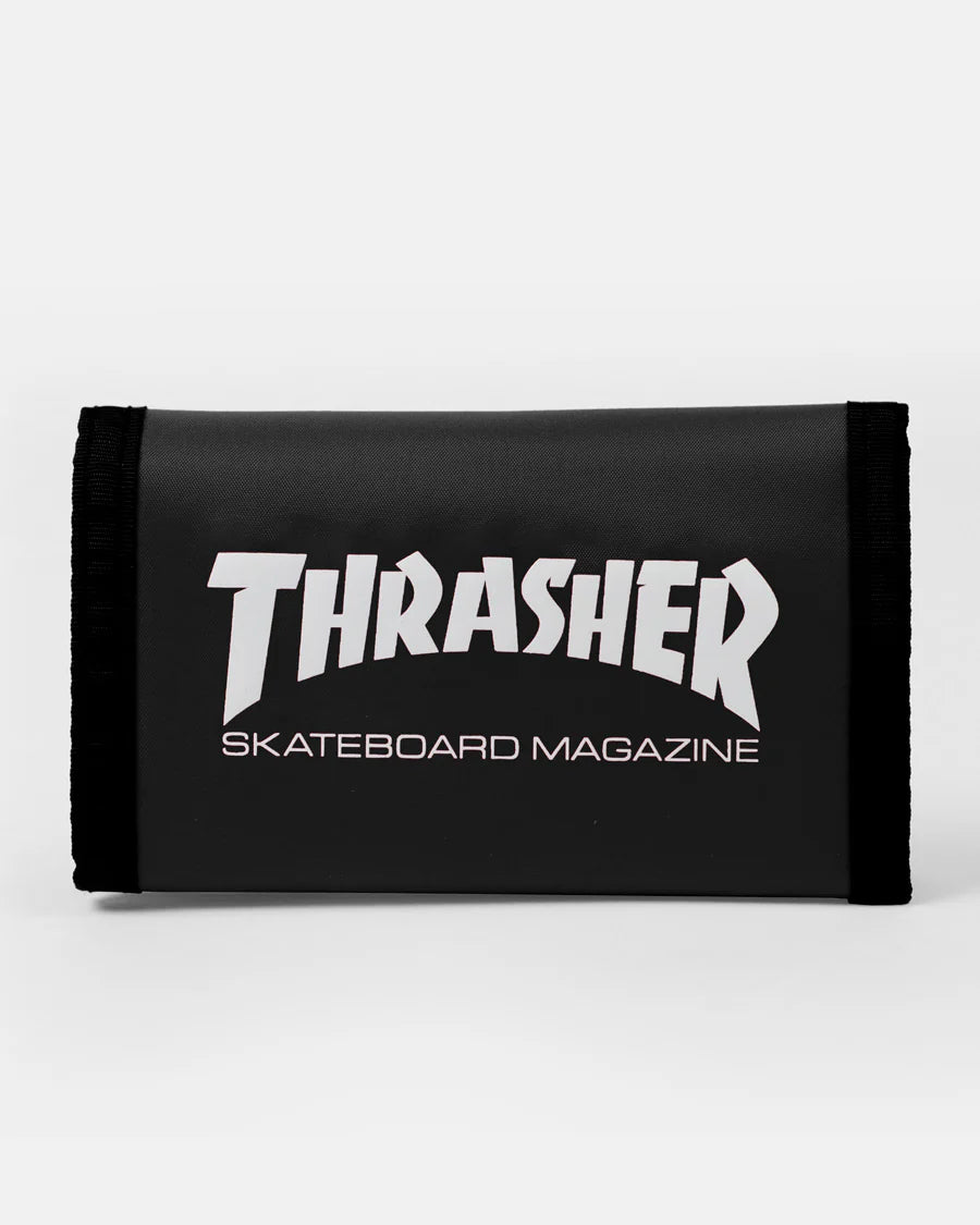Thrasher Skate Mag Logo Velcro Wallet - Black/White